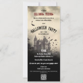 QR-Code Vintage Dracula Vampir Fledermäuse Hallowe Einladung (Rückseite)