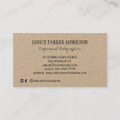 QR CODE Vintage Fotografie Visitenkarte (Rückseite)