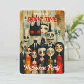 QR-Code Vintage Halloween-Spooky-Zeichen Einladung (Stehend Vorderseite)