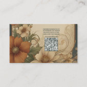 QR-Code Vintage Jugendstil-Hochzeit Begleitkarte (Vorderseite)