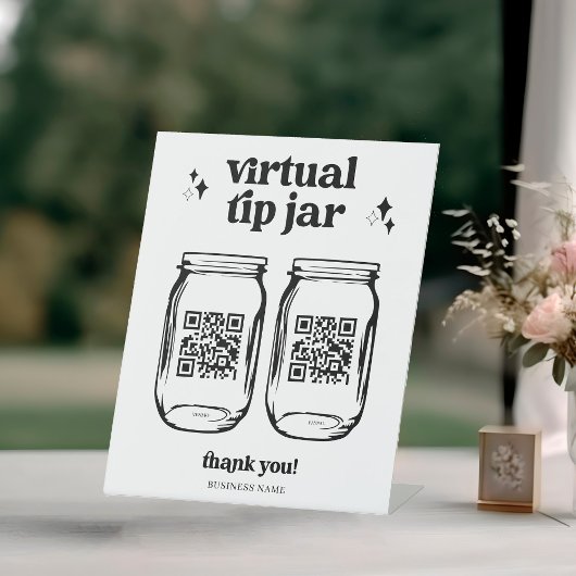 QR Code Virtual Tip Jar Pedestal-Zeichen Sockelschild