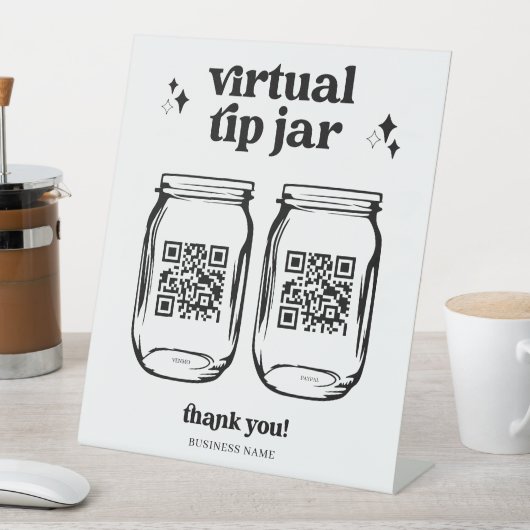 QR Code Virtual Tip Jar Pedestal-Zeichen Sockelschild (In Situ)