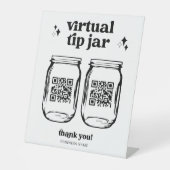 QR Code Virtual Tip Jar Pedestal-Zeichen Sockelschild (Vorderseite)