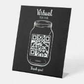 QR Code Virtual Tipp Jar Black Sockelschild (Vorderseite)