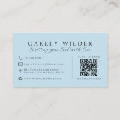 QR-Code Visagist Blau Visitenkarte (Rückseite)