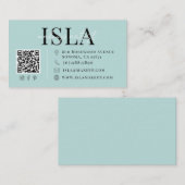 QR-Code Visagist Blau Visitenkarte (Vorne/Hinten)