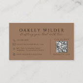QR-Code Visagist Dunkles Terrakotta Visitenkarte (Rückseite)