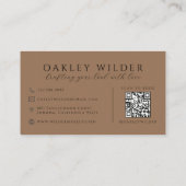 QR-Code Visagist Dunkles Terrakotta Visitenkarte (Rückseite)