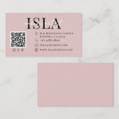 QR-Code Visagist Dusty Blush Pink Visitenkarte (Vorne/Hinten)
