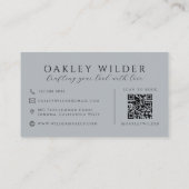 QR-Code Visagist Grau Visitenkarte (Rückseite)