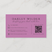 QR-Code Visagist Lilac Visitenkarte (Rückseite)