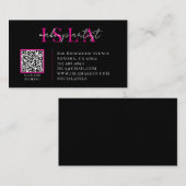 QR-Code Visagist Pink Schwarz Visitenkarte (Vorne/Hinten)
