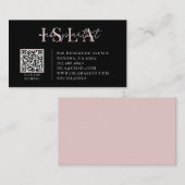 QR-Code Visagist Pink Schwarz Visitenkarte (Vorne/Hinten)