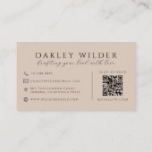 QR-Code Visagist Taupe Visitenkarte (Rückseite)