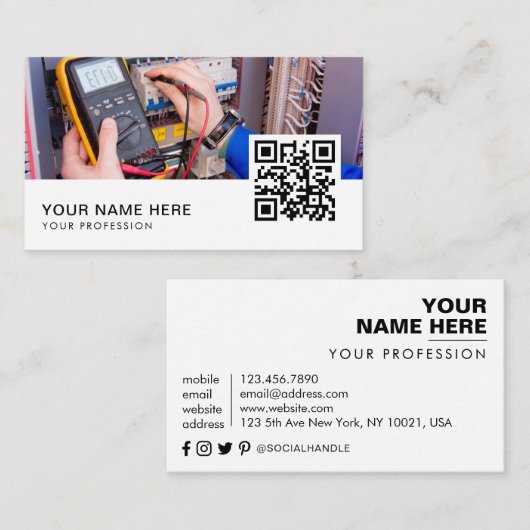 QR-Code Visitenkarte (Vorne/Hinten)