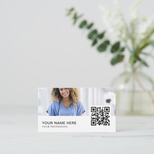 QR-Code Visitenkarte (Stehend Vorderseite)