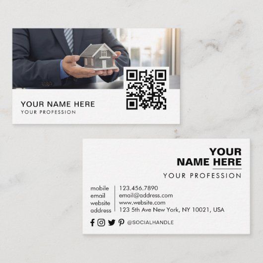 QR-Code Visitenkarte (Vorne/Hinten)