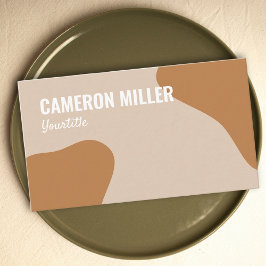 QR Code Visitenkarte, Beige staubige Goldminimalis Visitenkarte