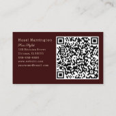 QR Code Visitenkarte Blumenhandschuh Burgandy (Rückseite)