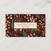 QR Code Visitenkarte Blumenhandschuh Burgandy (Vorderseite)