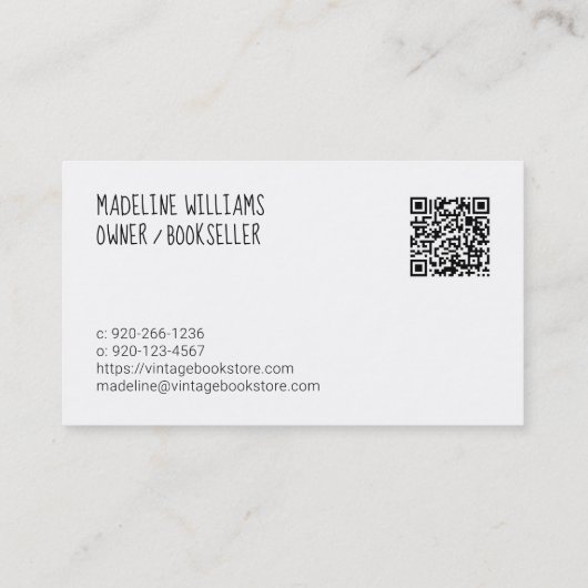 QR-Code-Visitenkarte buchen Visitenkarte (Rückseite)