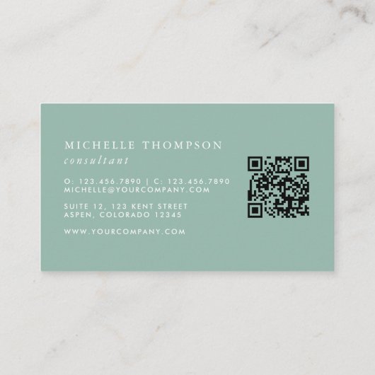 QR-Code-Visitenkarte für Aquarellfarben Visitenkarte (Rückseite)