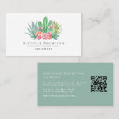 QR-Code-Visitenkarte für Aquarellfarben Visitenkarte (Vorne/Hinten)