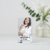 QR-Code-Visitenkarte für berufliches Foto Visitenkarte (Stehend Vorderseite)