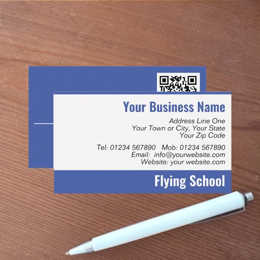QR-Code-Visitenkarte für Flugschulen Visitenkarte