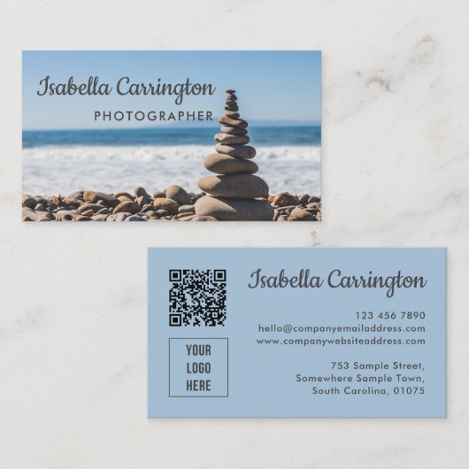 QR-Code-Visitenkarte für Fotografen-Logo-Foto Visitenkarte (Vorne/Hinten)