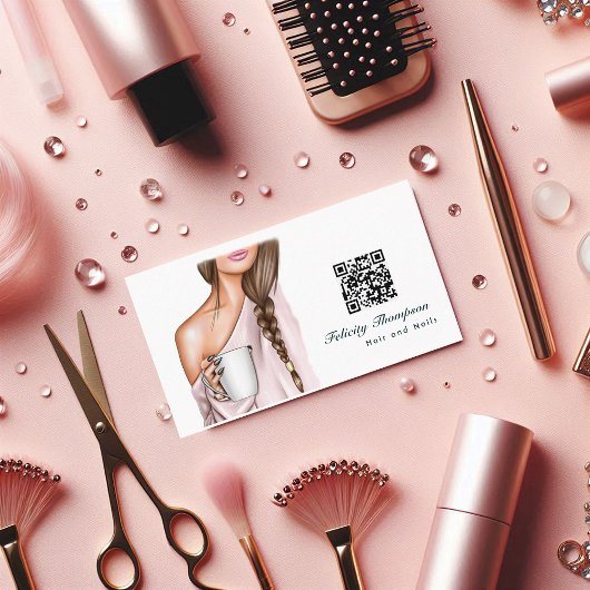QR-Code Visitenkarte für Haar- und Nagelstudio