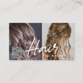 QR-Code Visitenkarte für Haarstylik mit Fotos (Vorderseite)