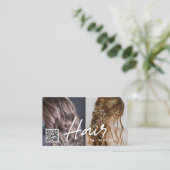 QR-Code Visitenkarte für haarstylische (Stehend Vorderseite)