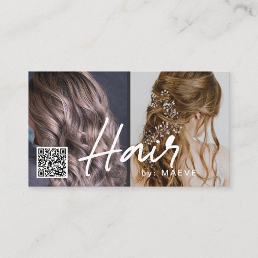QR-Code Visitenkarte für haarstylische (Vorderseite)