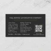 QR-Code Visitenkarte für Landschaftsgärtner und Ra (Rückseite)