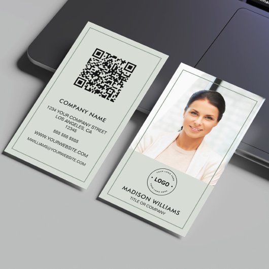 QR-Code-Visitenkarte für moderne Fotos Visitenkarte
