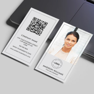 QR-Code-Visitenkarte für moderne Fotos Visitenkarte