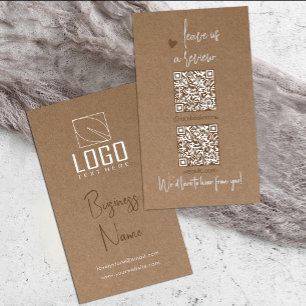 QR-Code-Visitenkarte für rustikale Kraft Visitenkarte