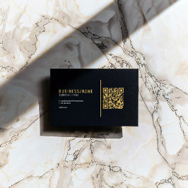 QR-Code-Visitenkarte für Schwarz und Gold Visitenkarte