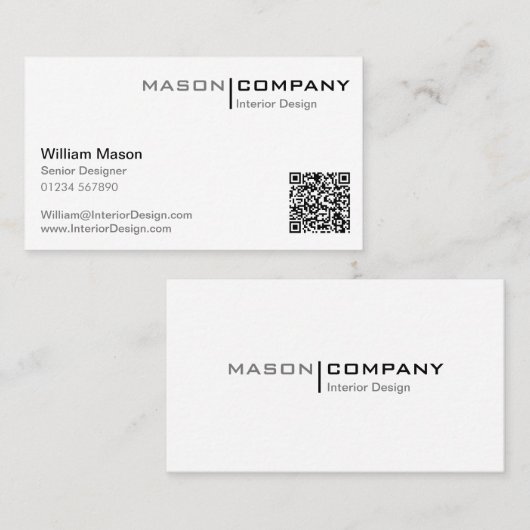 QR-Code-Visitenkarte für Schwarz und Weiß Visitenkarte (Vorne/Hinten)