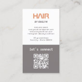 QR-Code-Visitenkarte für Schwarz-weißes Foto Visitenkarte (Rückseite)