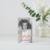 QR-Code-Visitenkarte für Schwarz-weißes Foto Visitenkarte (Stehend Vorderseite)