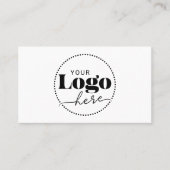 QR-Code-Visitenkarte für Schwarz-weißes Logo Foto Visitenkarte (Vorderseite)