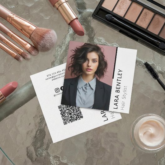 QR-Code-Visitenkarte für Social Media Quadratische Visitenkarte