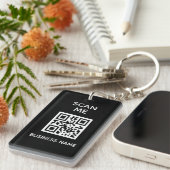 QR-Code-Visitenkarte Ihr Logo Benutzerdefinierter  Schlüsselanhänger (Vorderseite rechts)