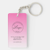 QR-Code-Visitenkarte-Logo-Schlüsselanhänger Schlüsselanhänger (Rückseite)