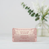 QR-Code Visitenkarte mit Rose Gold Blush Glitter (Stehend Vorderseite)