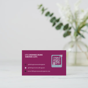 QR-Code Visitenkarte    Modern minimalist violett