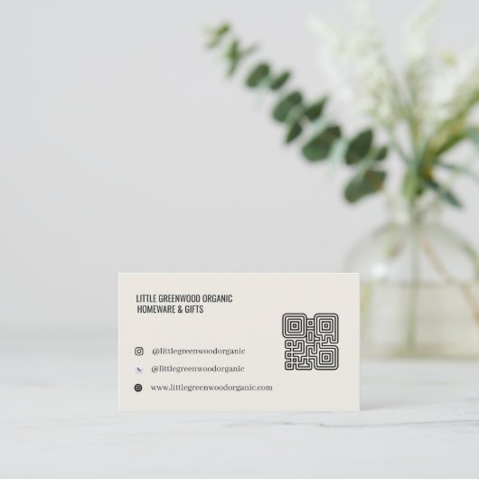 QR-Code Visitenkarte |  Modern Minimalistisch Neut (Stehend Vorderseite)