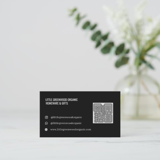QR-Code Visitenkarte | Modern Minimalistisch Schwa (Stehend Vorderseite)
